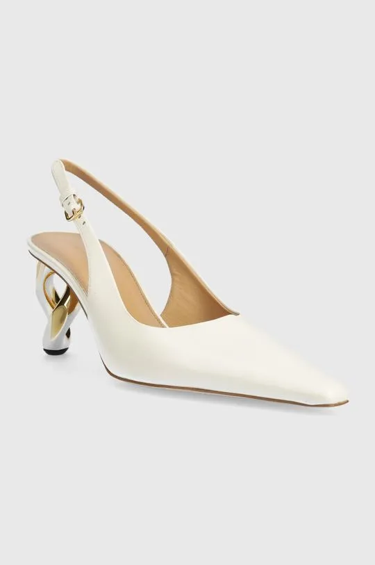 JW Anderson leather court shoes Chain Heel beige color ANW42055A