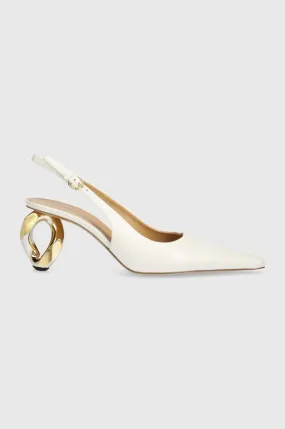 JW Anderson leather court shoes Chain Heel beige color ANW42055A