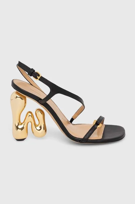 JW Anderson leather sandals Bubble Heel black color ANW42050A