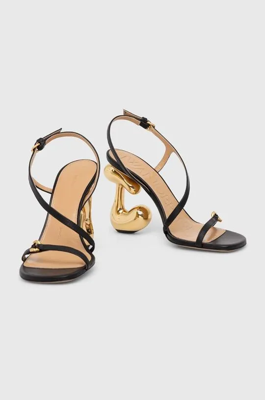 JW Anderson leather sandals Bubble Heel black color ANW42050A