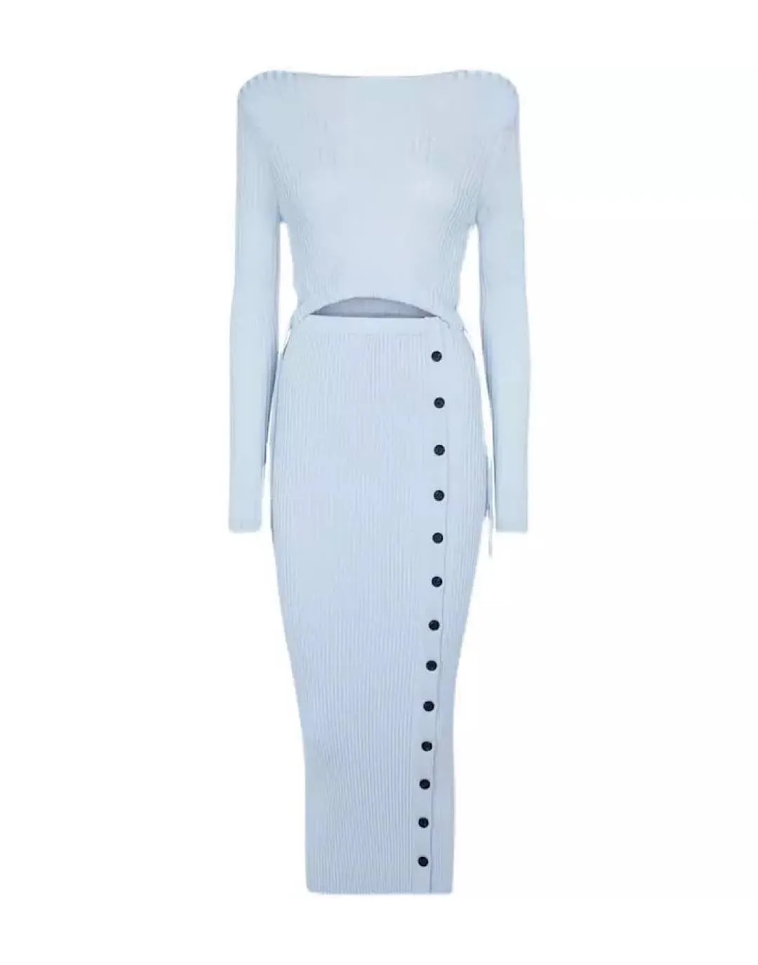 Knitted Slim Cut Cut Out Dress