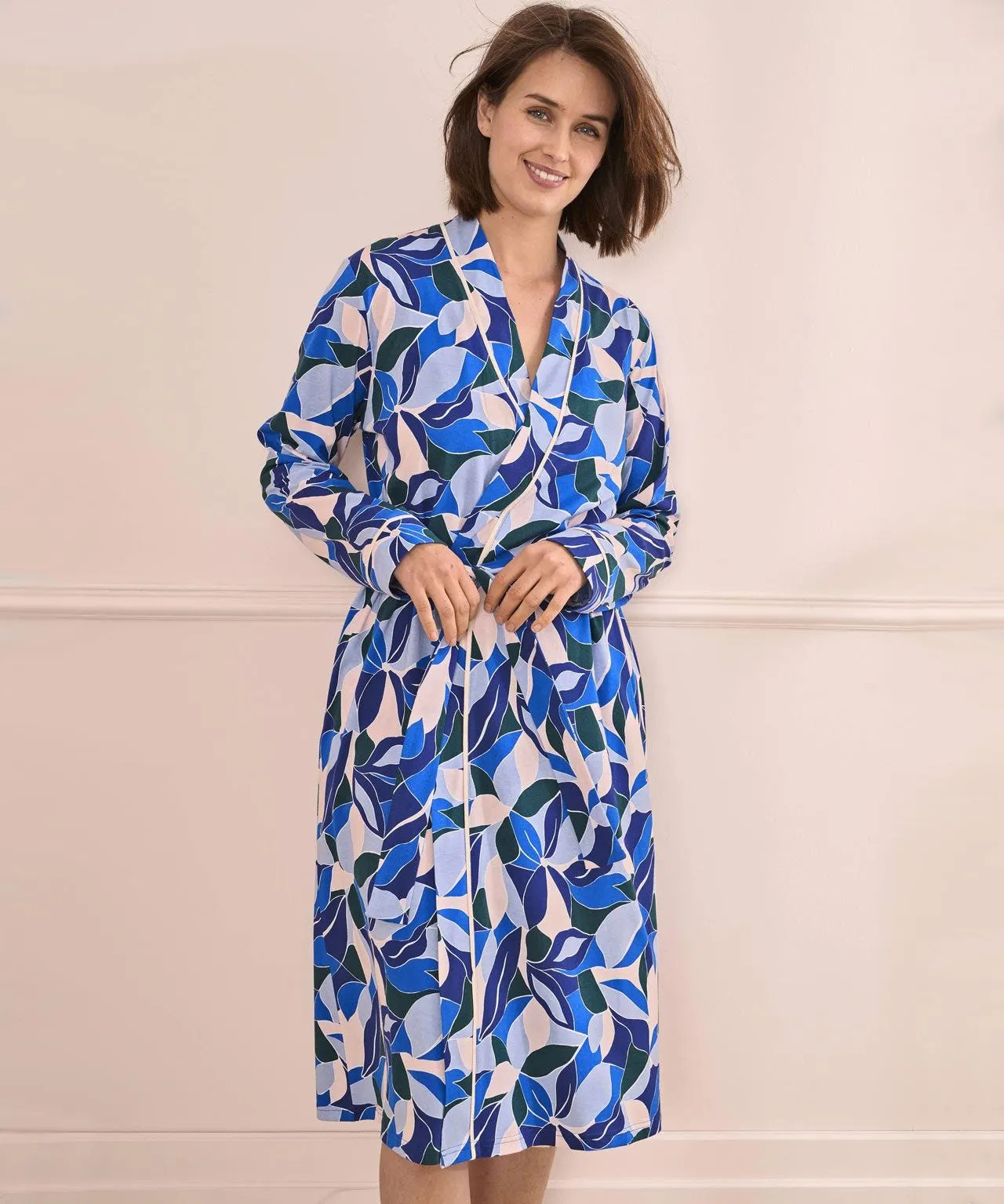 Leaf Print Dressing Gown