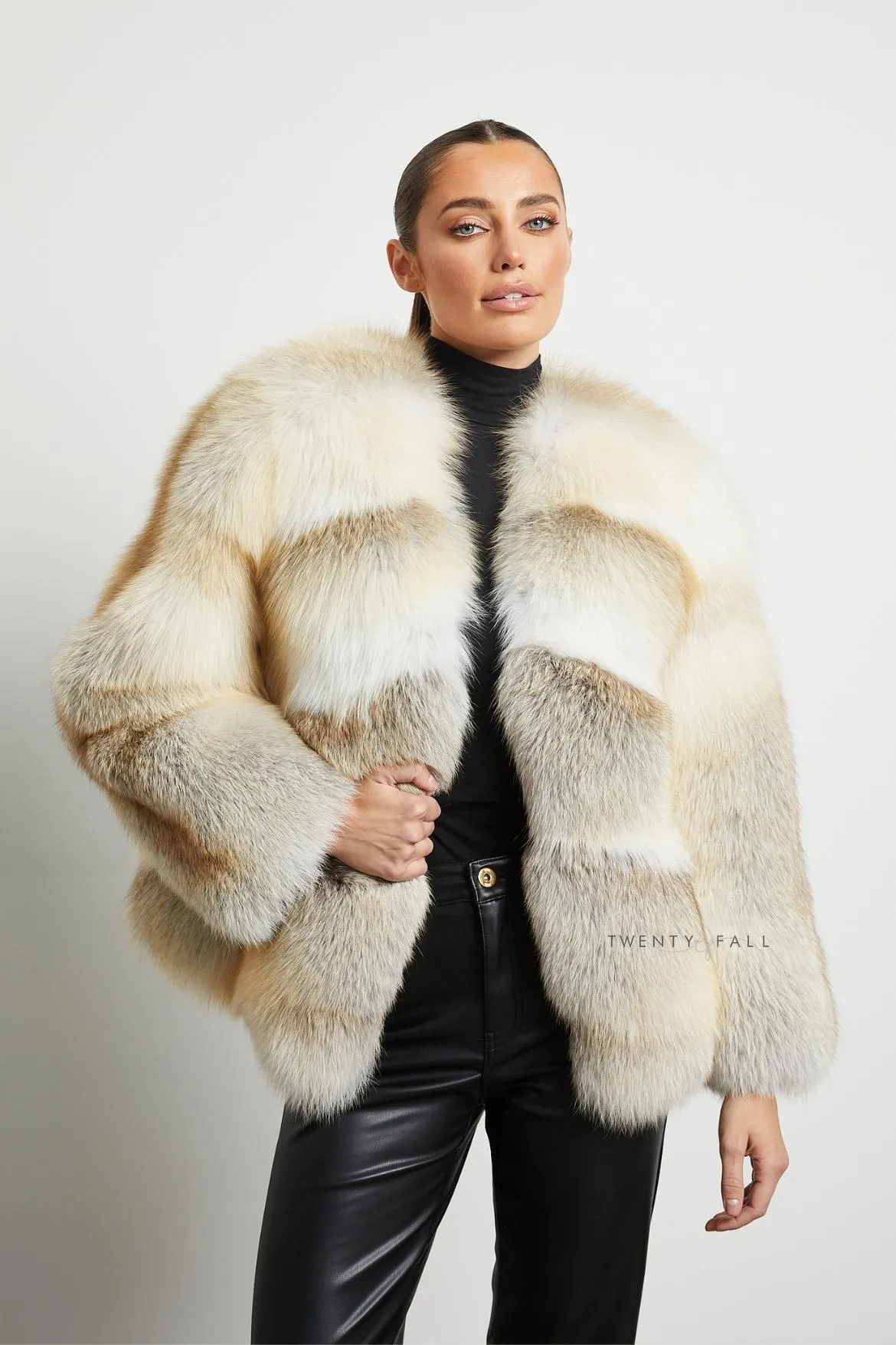 Luna Crystal Fox Fur Coat