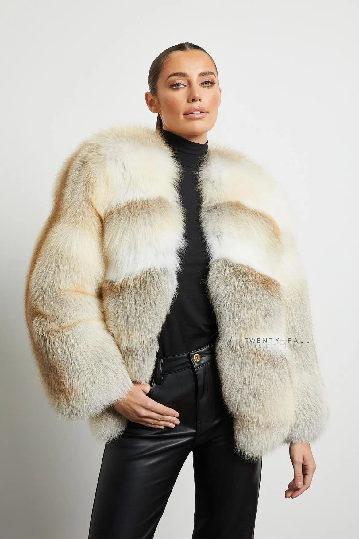 Luna Crystal Fox Fur Coat