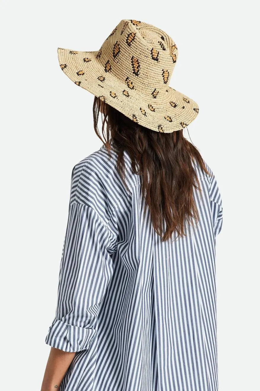 Madeira Woven Straw Hat - Natural Leopard