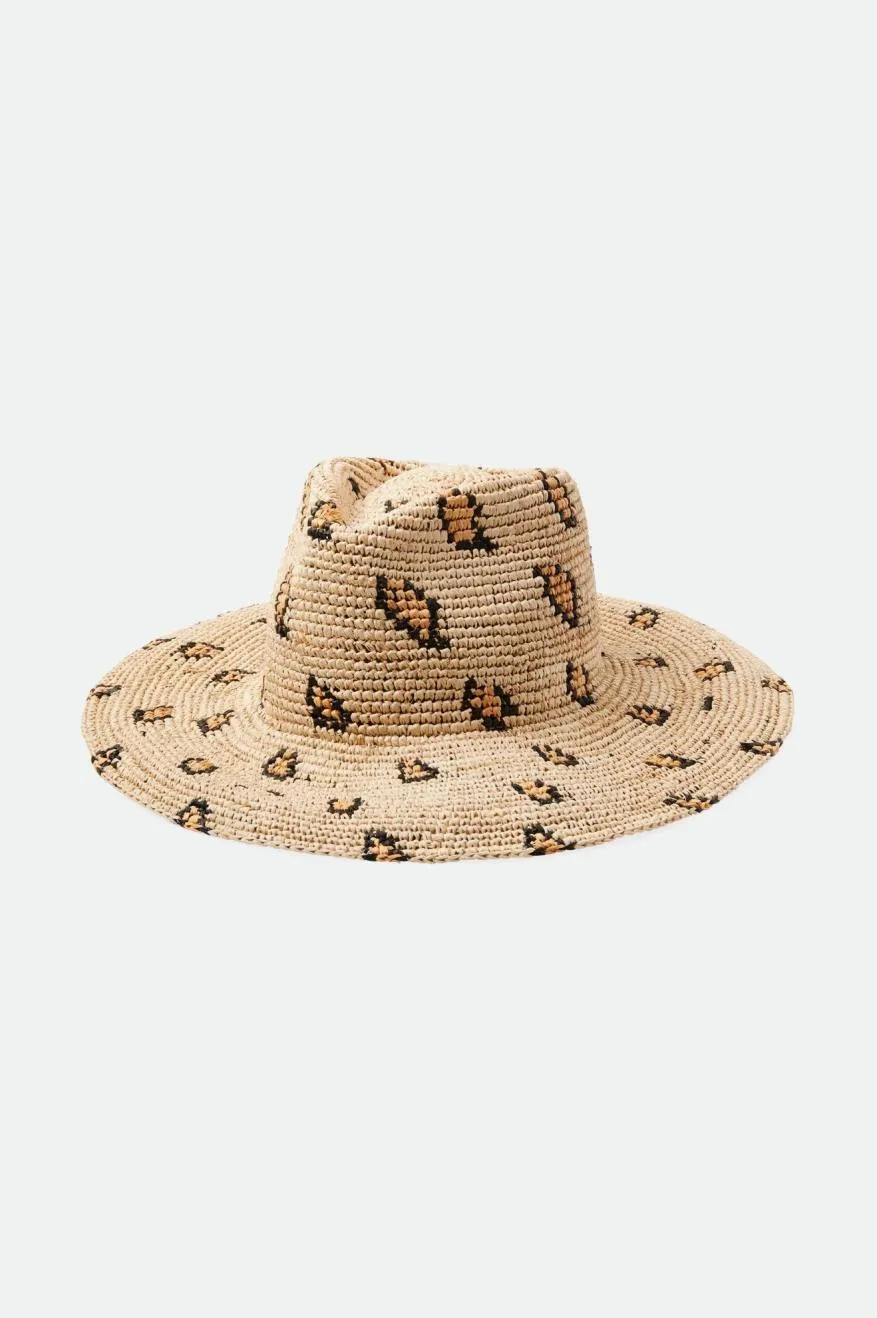 Madeira Woven Straw Hat - Natural Leopard