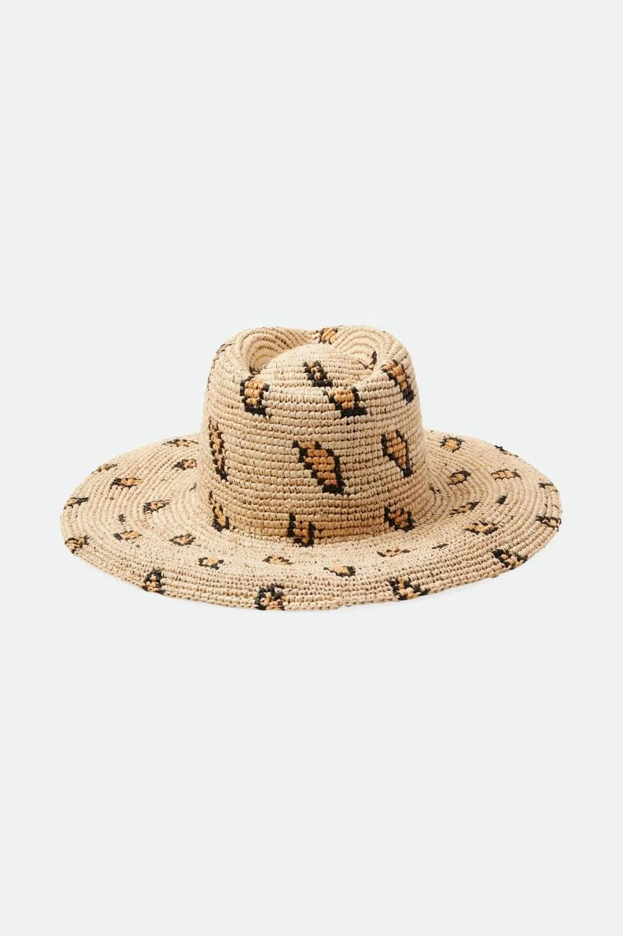 Madeira Woven Straw Hat - Natural Leopard