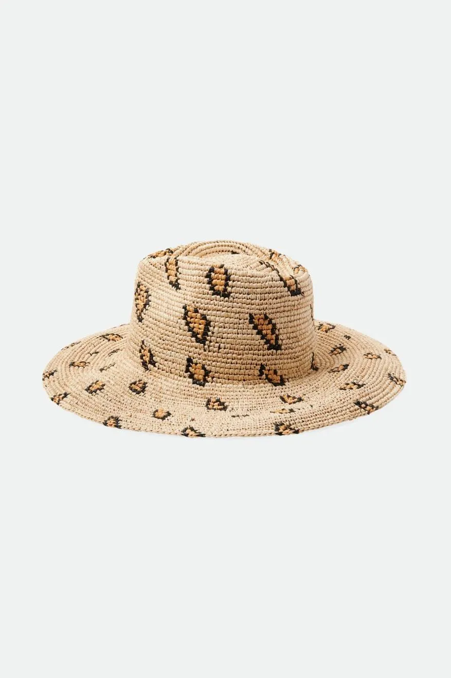 Madeira Woven Straw Hat - Natural Leopard