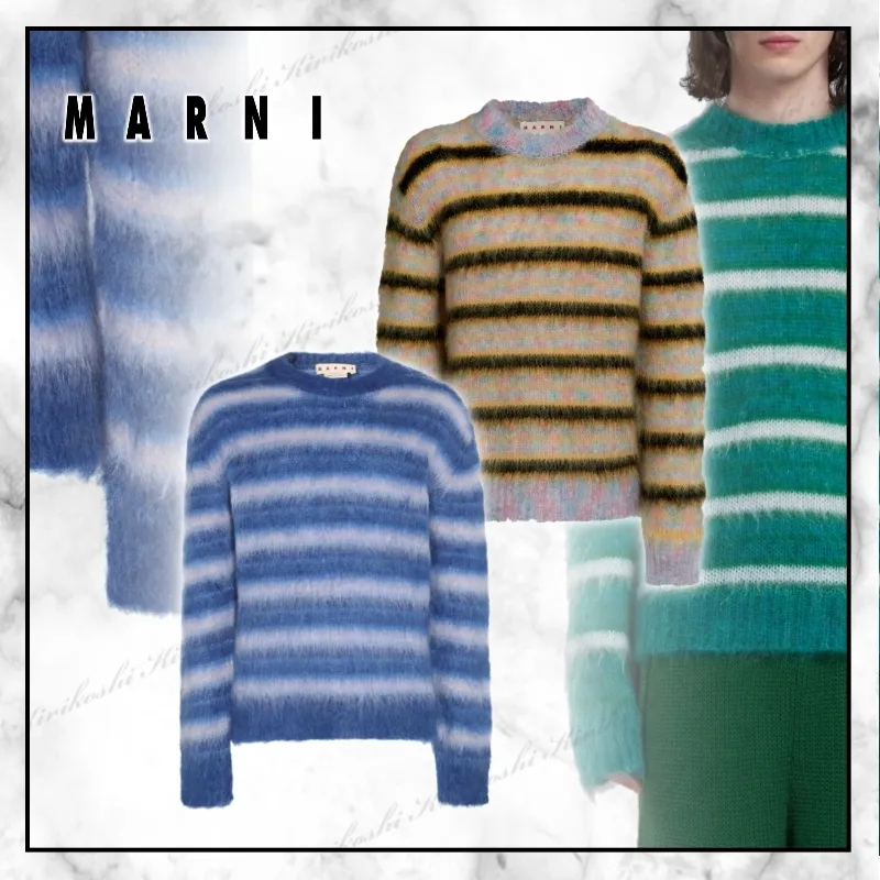 MARNI  |Crew Neck Stripes Designers Sweaters