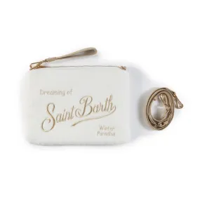 Mc2 Saint Barth Cream Parisienne Handbag With Gold Logo