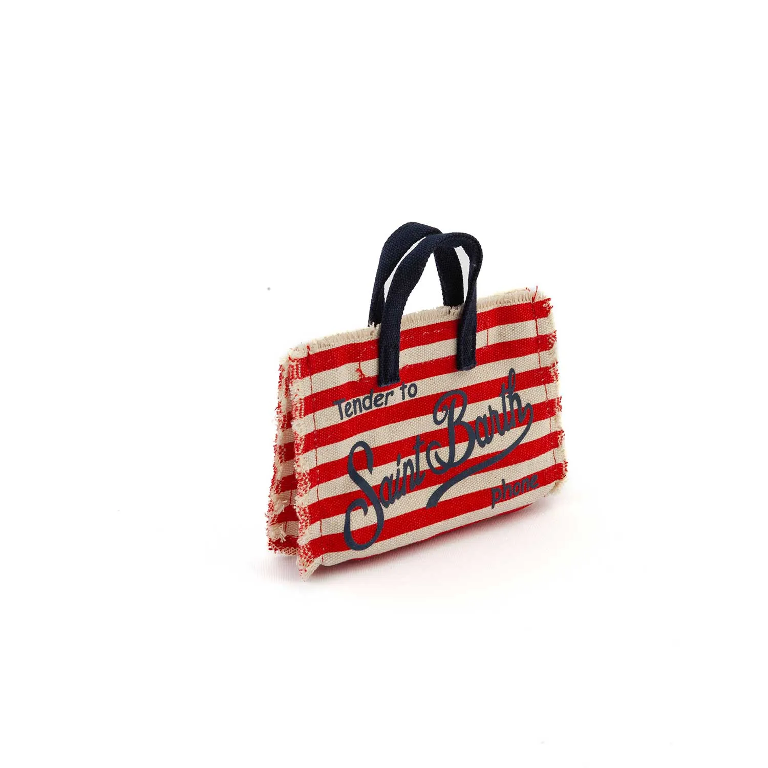 Mc2 Saint Barth Red And Natural White Striped Smartphone Handbag