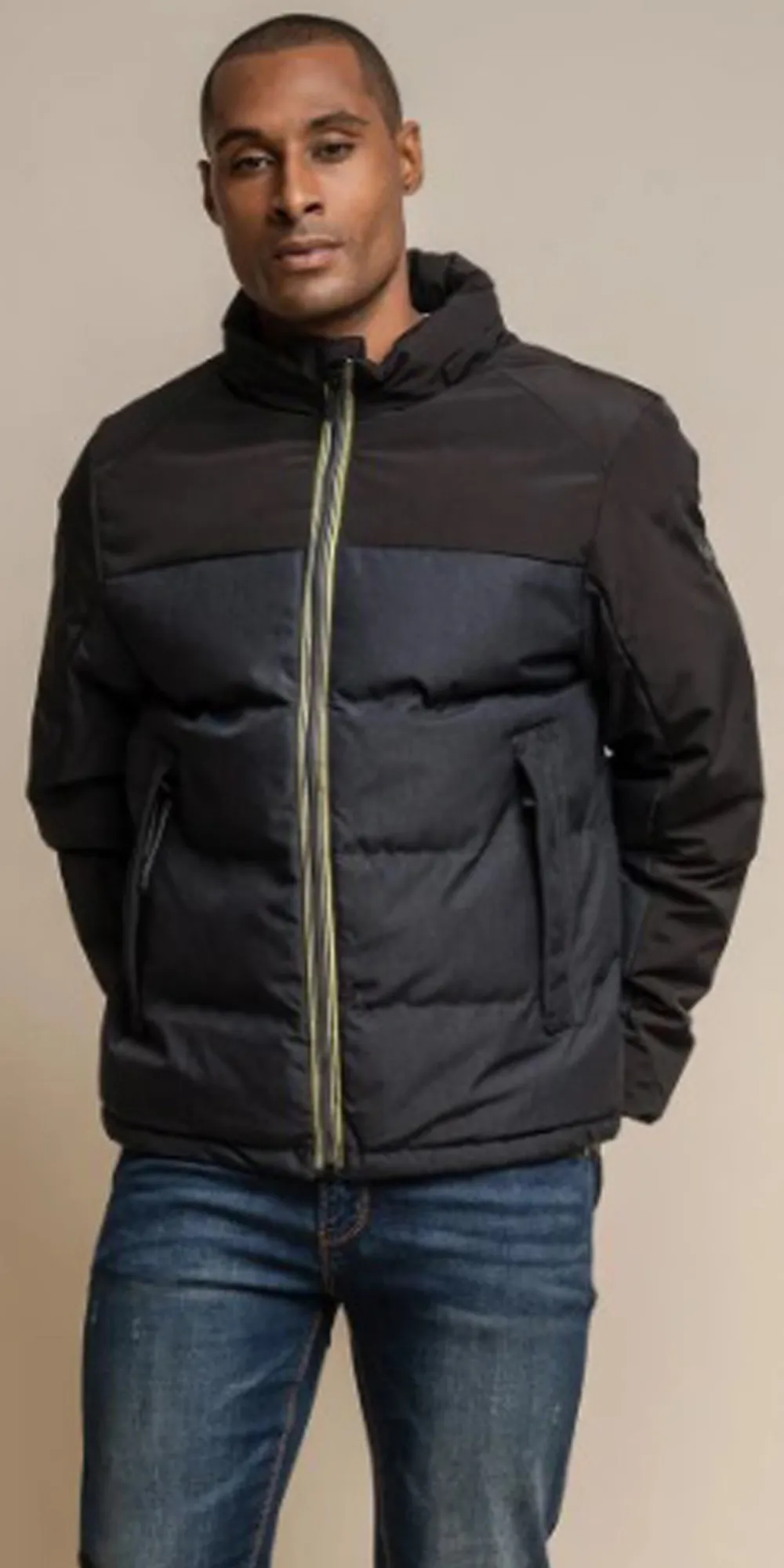 Men’s Cavani Padded Charcoal Grey Coat Bomber Jacket