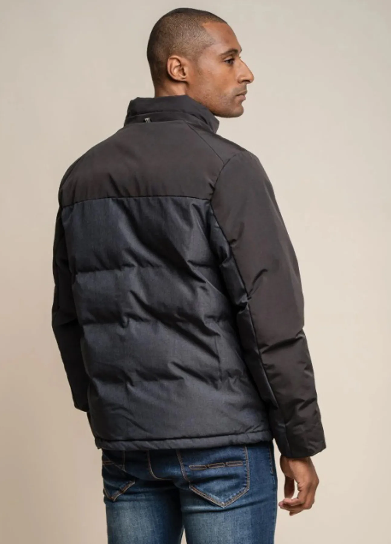 Men’s Cavani Padded Charcoal Grey Coat Bomber Jacket