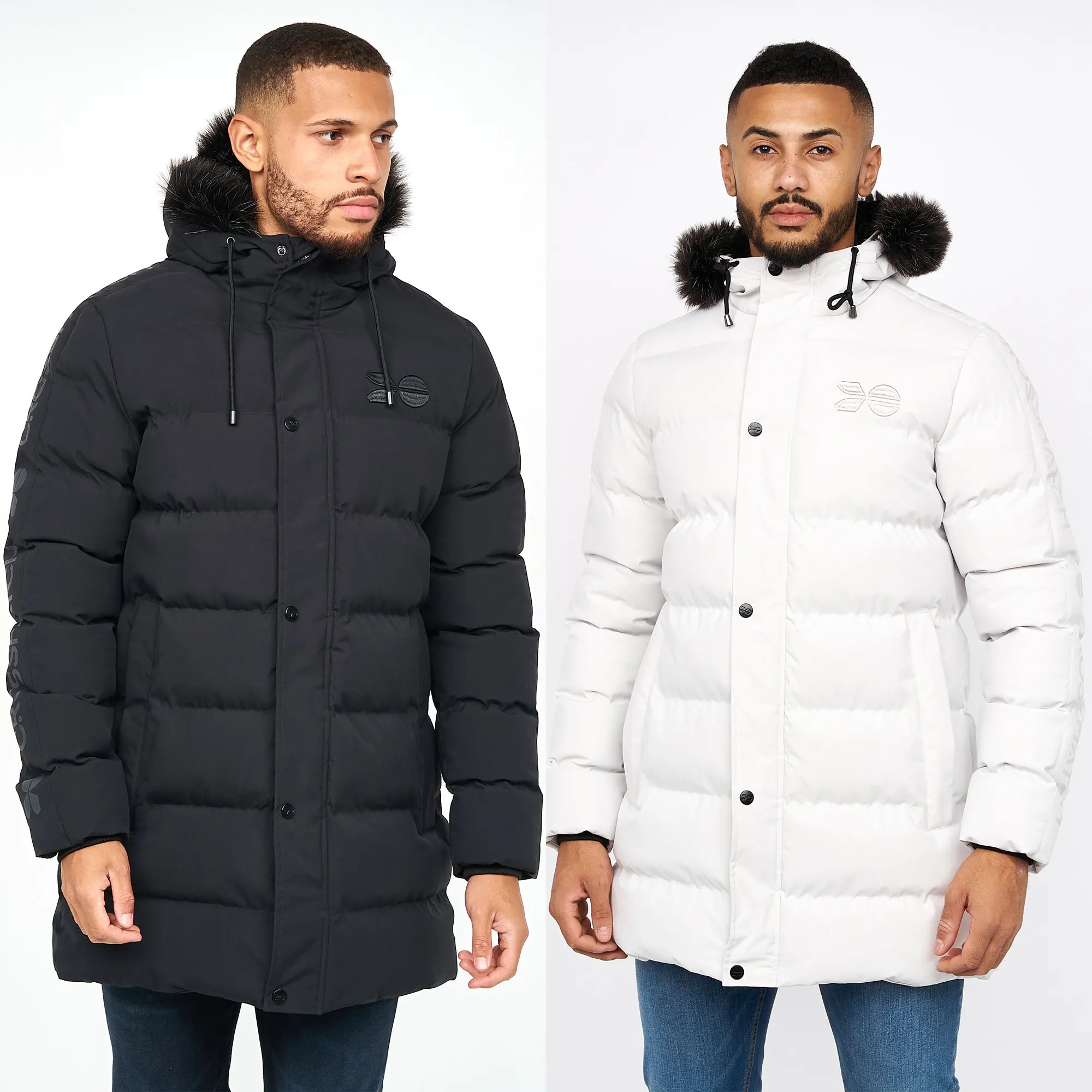 Men’s Crosshatch Padded Long Parka Coat