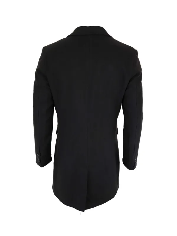 Men’s Black Long Wool Coat