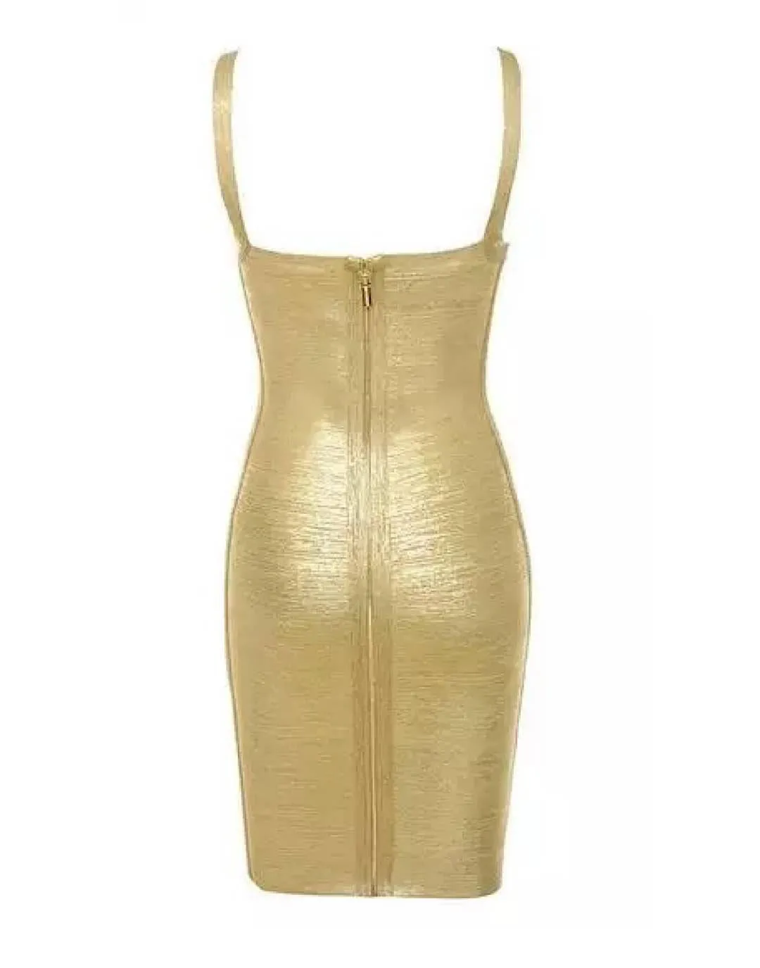 Metallic Gold Bandage Dress