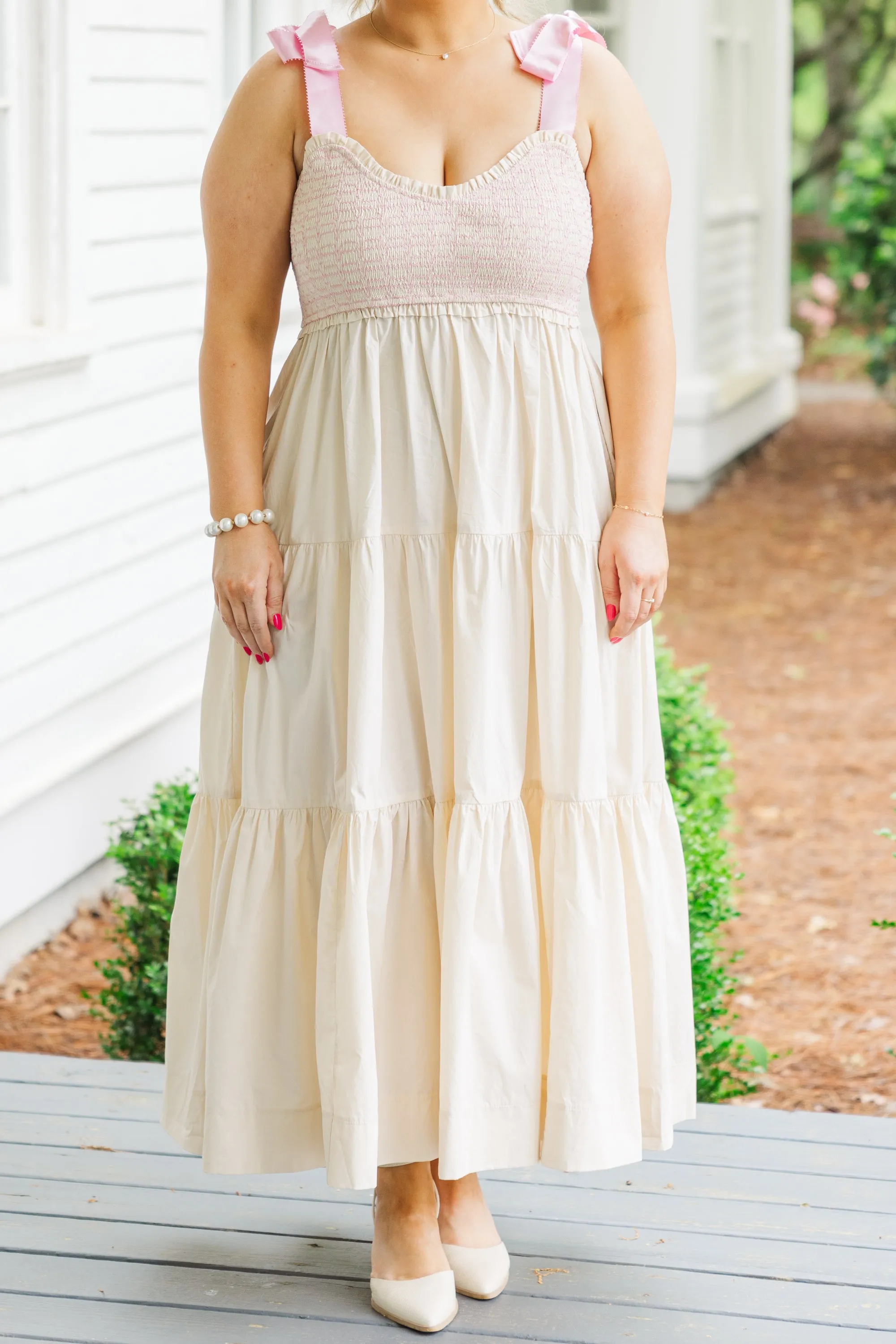 Midnight Garden Dress, Cream