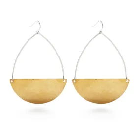 Mixed Metal Semicircle Earrings- Large