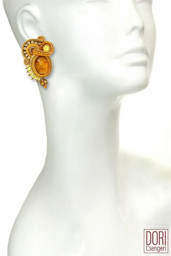 Monaco Showy Clip-on Earrings