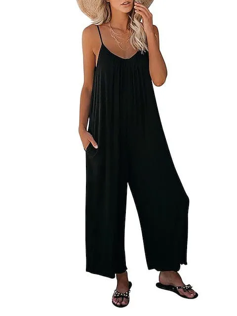 Navy Blue Wide Leg Jumpsuit for Effortless Summer Style