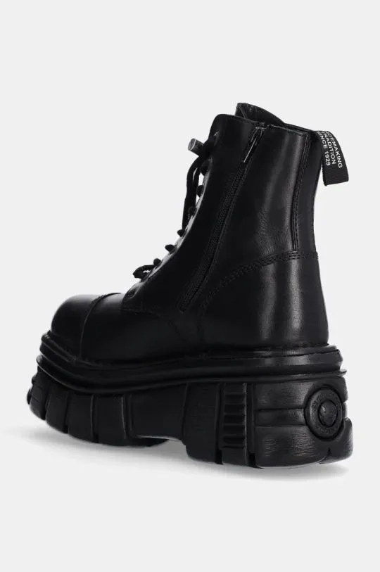 New Rock leather biker boots Nomada Negro + Tower Negro Lateral E-14 women's black color M-NEWMILI083-S21