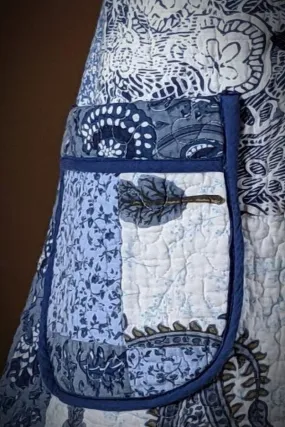 One of a kind Quilted Coat - Blue Paisley