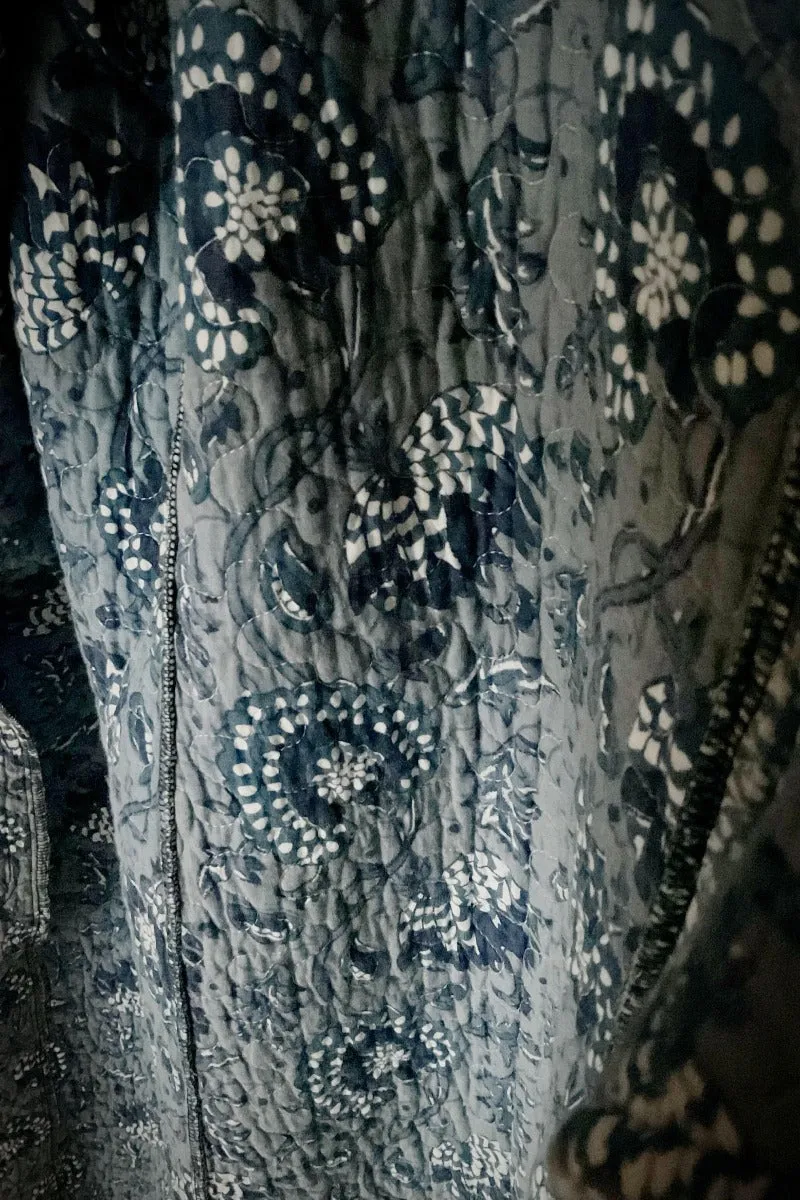 One of a kind Quilted Coat - Blue Paisley