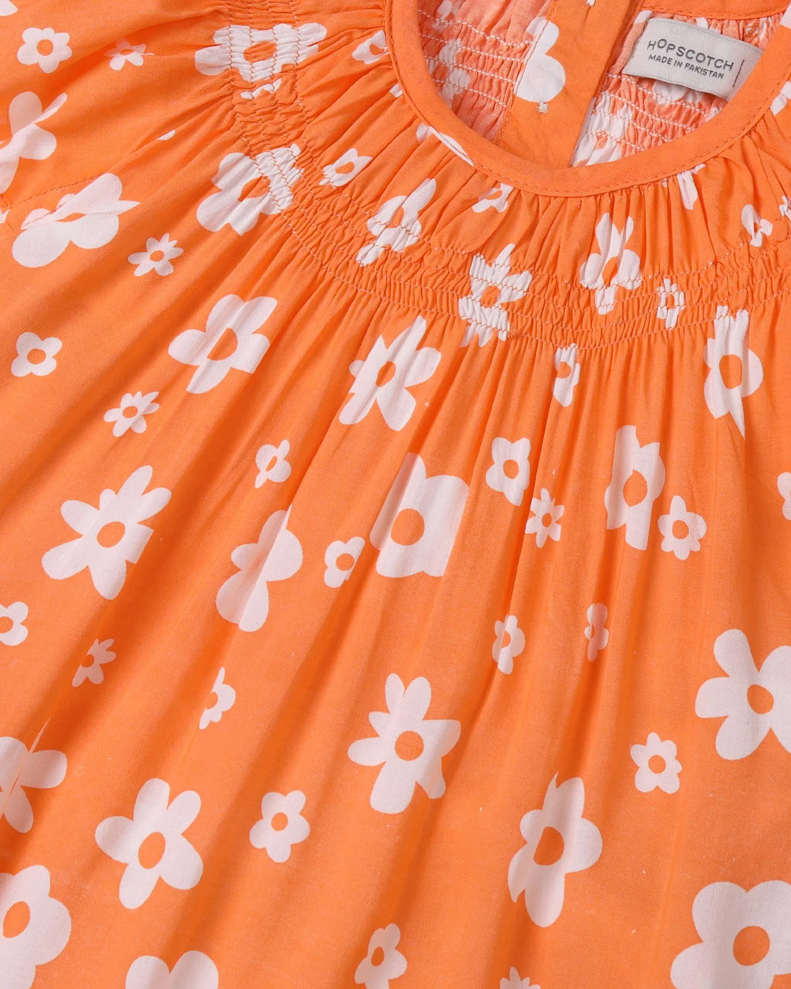 Orange Floral Dress