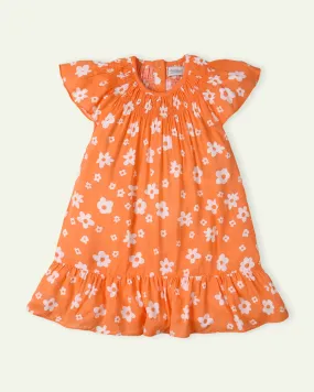 Orange Floral Dress