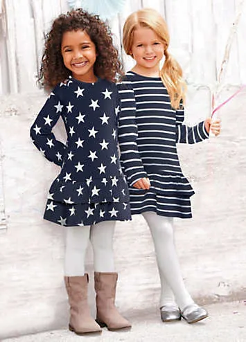 Pack of 2 Girls Jersey Dresses by Kidsworld | Look Again