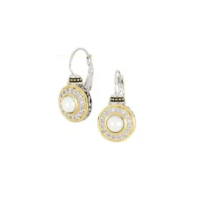 Perola Pave & White Seashell Pearl French Wire Earrings