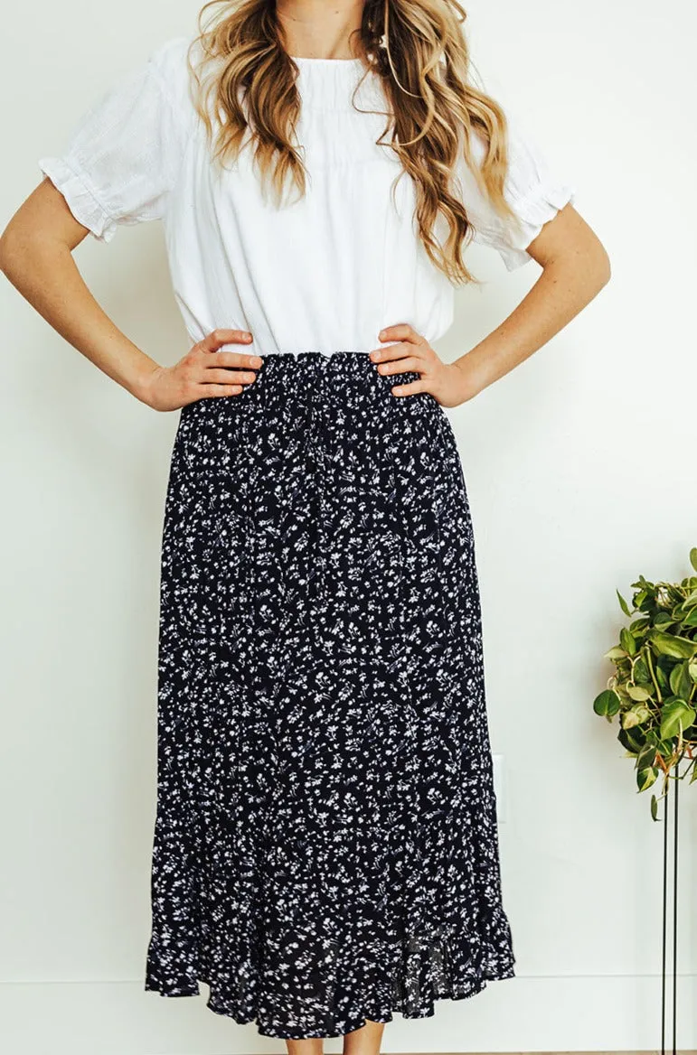 Pintuck Maxi Skirt