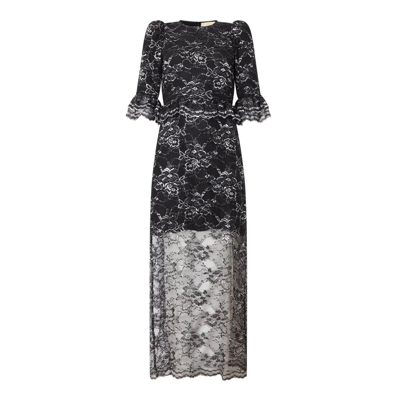 QUEENS OF ARCHIVE Skye Lace Ruffle Dress - Black