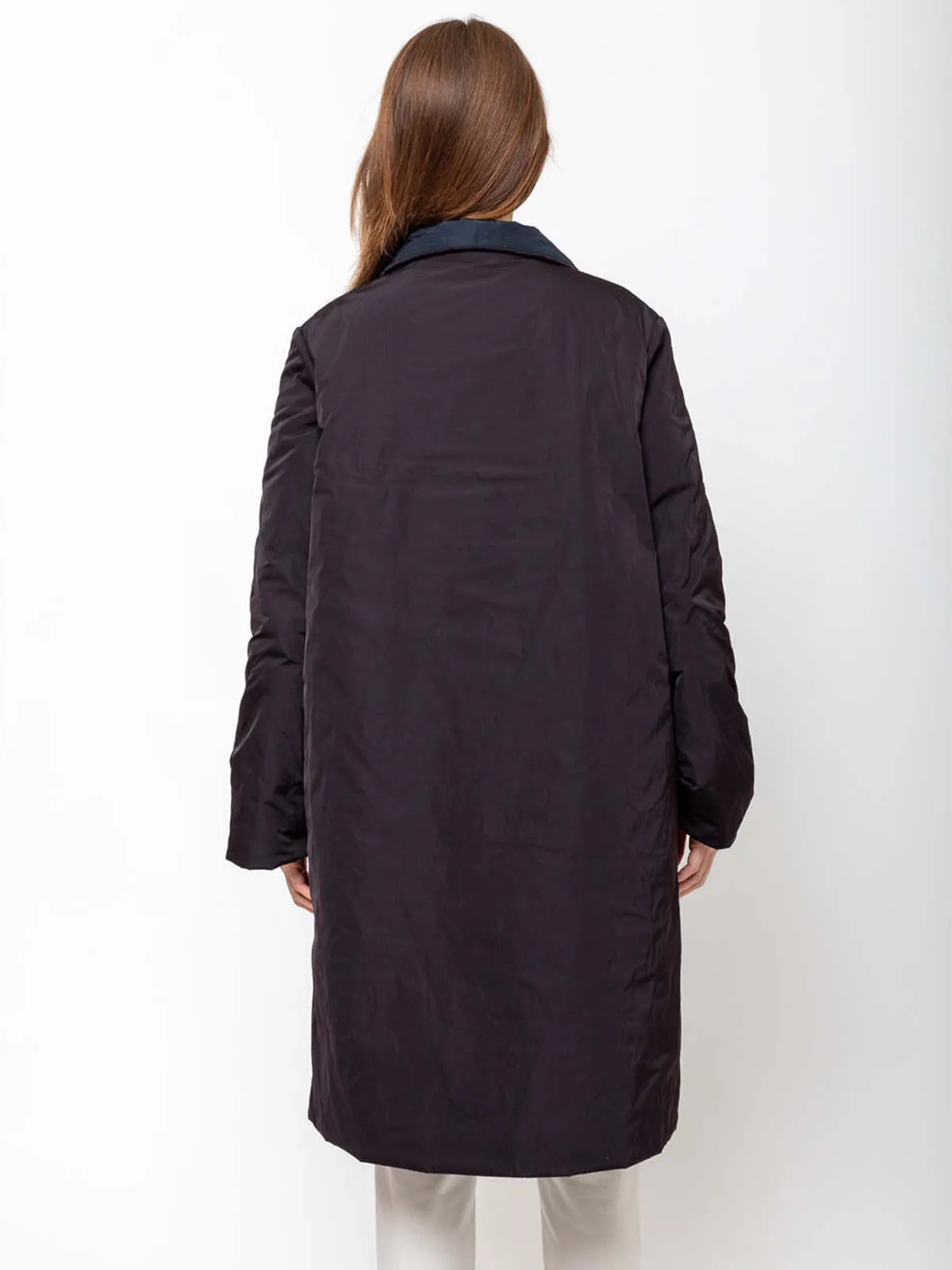 Reversible Double Coat - Aubergine/Night