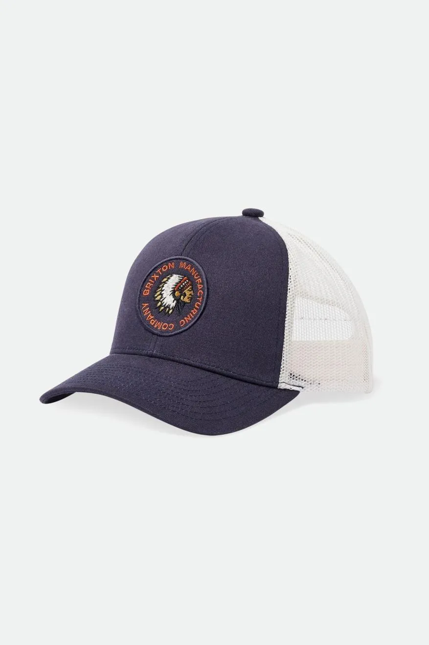 Rival Stamp Netplus MP Trucker Hat - Washed Navy/Off White