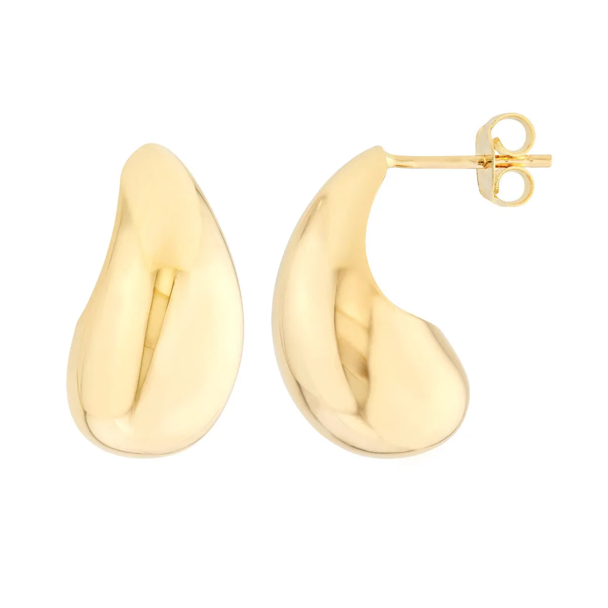 Roset Gold Label 'Tega' Teardrop Dome 14K Earring