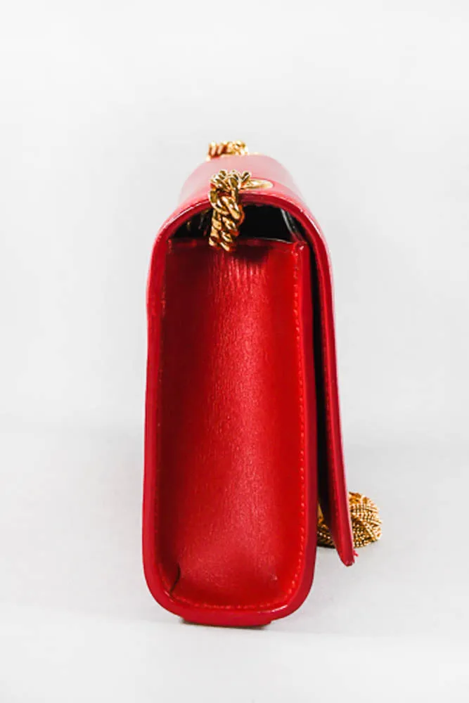 Saint Laurent Red Leather Kate Crossbody w/ Tassel