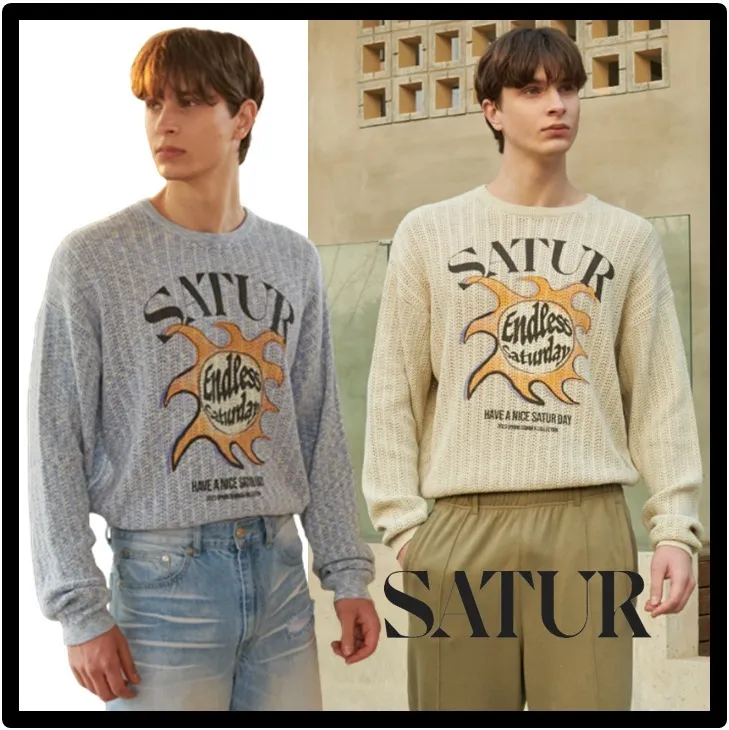 SATUR  |Unisex Street Style Logo Sweaters