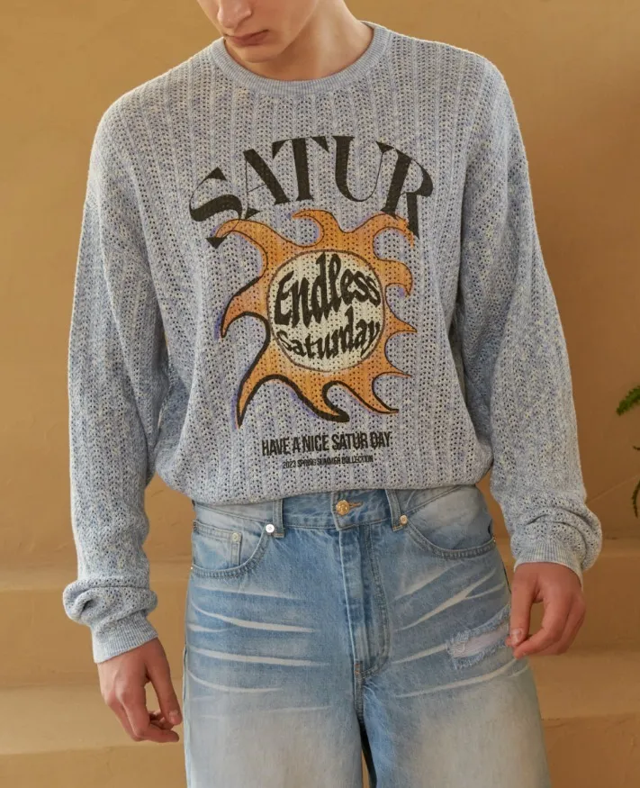 SATUR  |Unisex Street Style Logo Sweaters