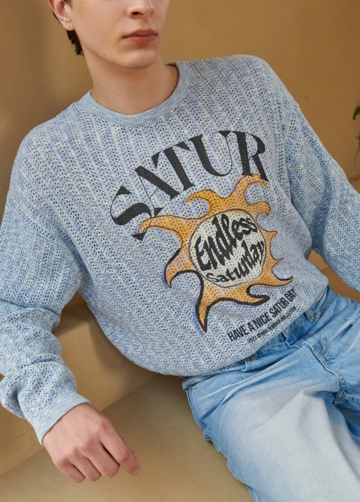 SATUR  |Unisex Street Style Logo Sweaters