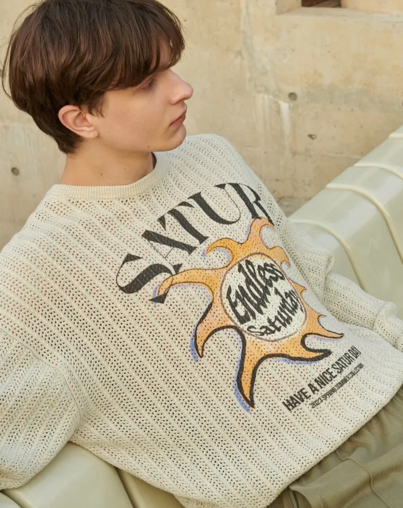 SATUR  |Unisex Street Style Logo Sweaters