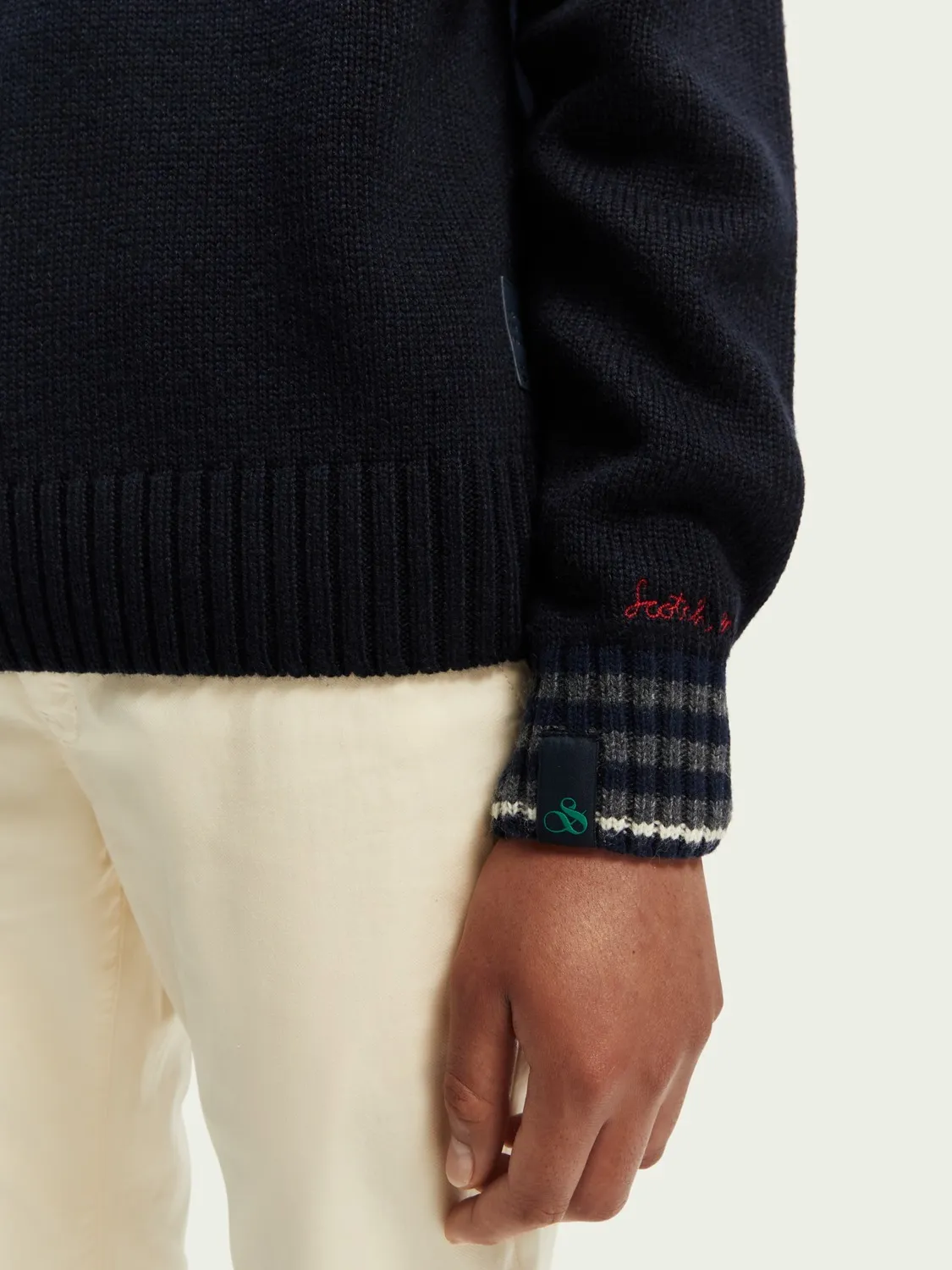 Scotch & Soda  |Plain Logo Surf Style Sweaters