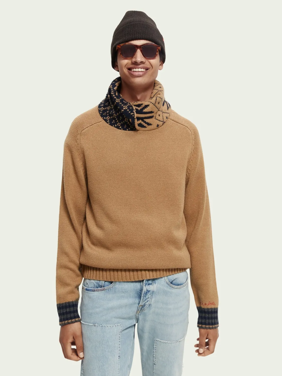 Scotch & Soda  |Plain Logo Surf Style Sweaters