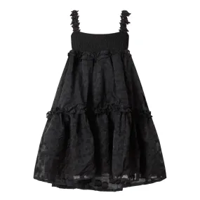 SISTER JANE Enflower Mini Babydoll Dress - Black