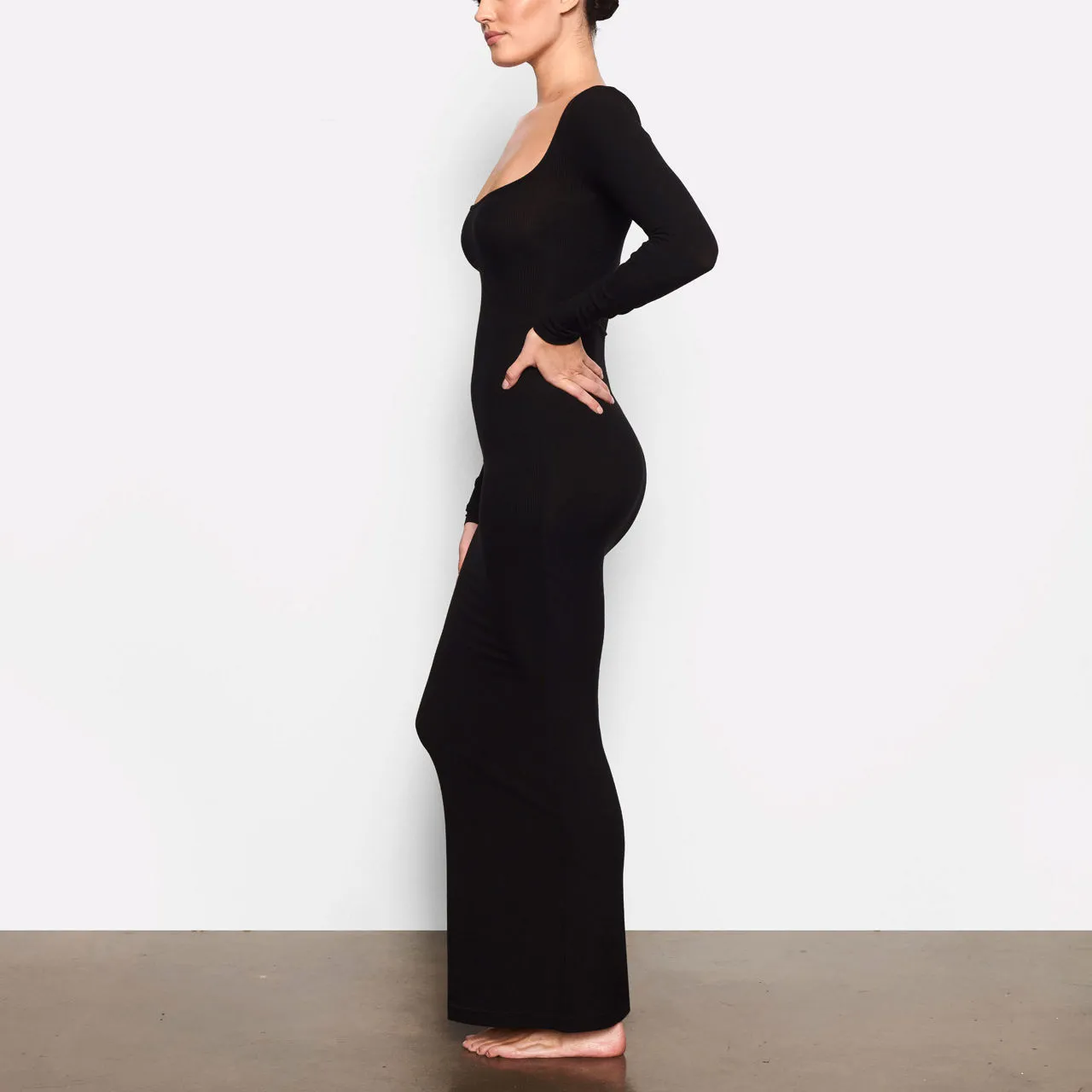 SKIMS SOFT LOUNGE Long Sleeve Dress Onyx - Black