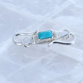 Sleeping Beauty Turquoise Clasp S Shaped Sterling Moons 5x8mm