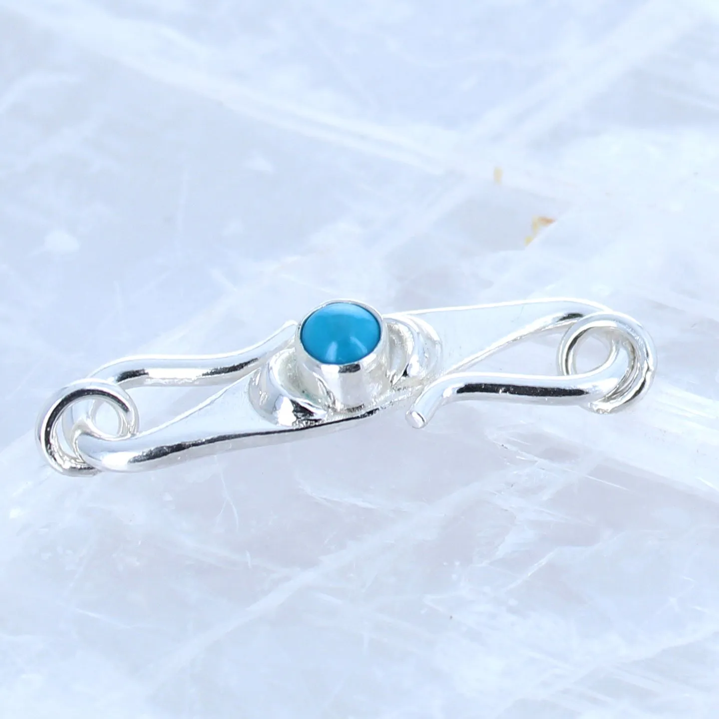 Sleeping Beauty Turquoise Clasp S Shaped Sterling Moons