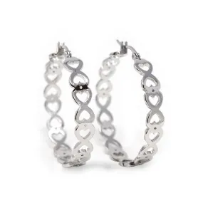 Stainless Steel Heart Hoop Earrings