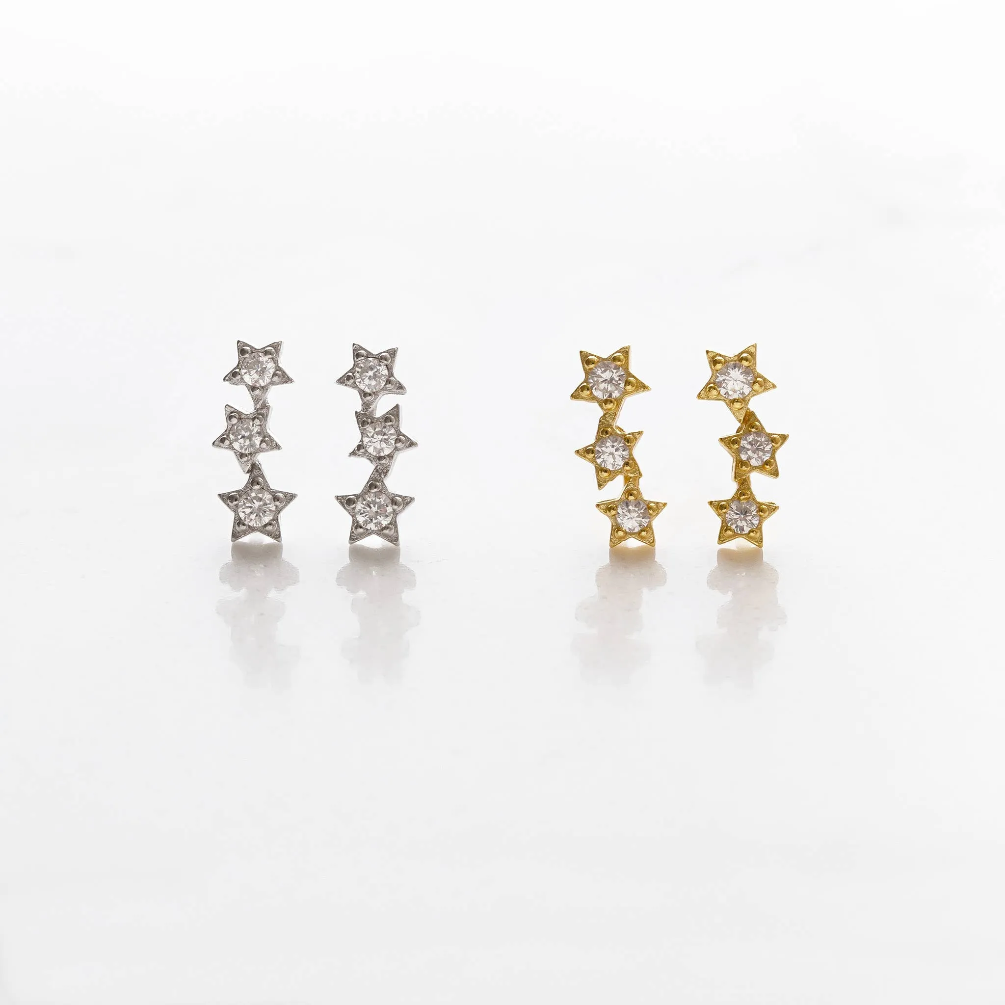 Sterling CZ Star Studs