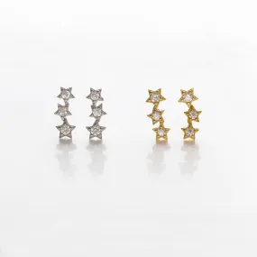 Sterling CZ Star Studs